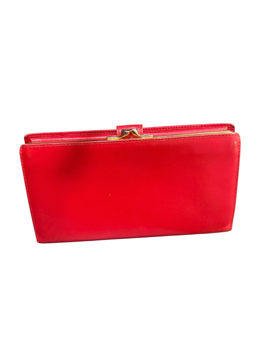 Vintage Gucci Red Leather GG Continental Wallet Clutch Kiss Lock Made in Italy - Picture 11 of 14